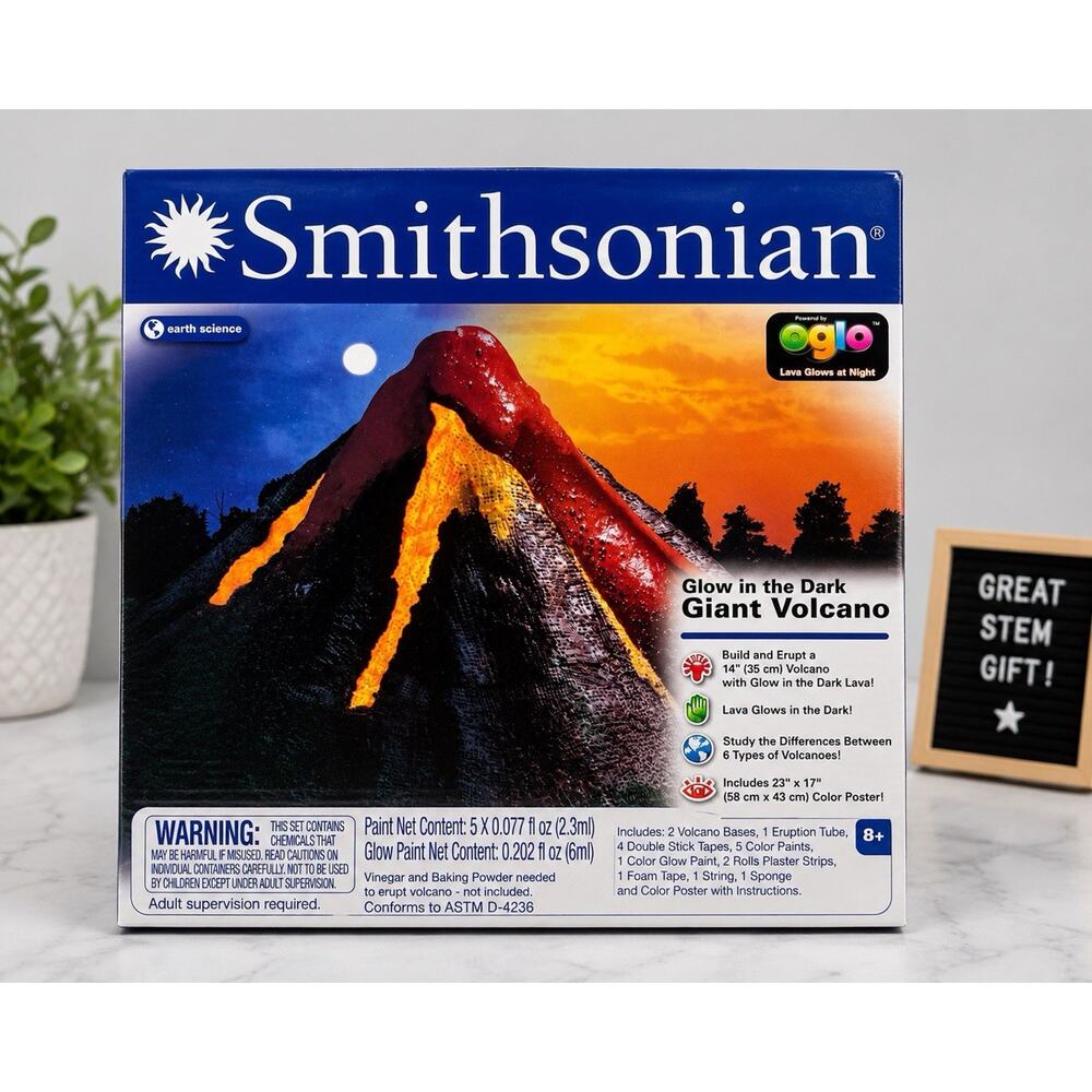 Smithsonian Glow in the Dark Giant Volcano Science Kit New Sealed STEM Toy